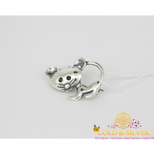 Брошка срібна "Мишка" 5096 , Gold &amp Silver Gold & Silver, Украина